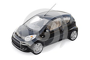 Paris. France. April 13, 2022. Citroen C1 2010. Black ultra compact city car for the cramped streets of historic cities photo