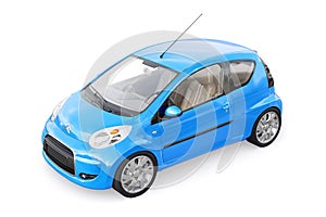 Paris. France. April 13, 2022. Citroen C1 2010. Blue ultra compact city car for the cramped streets of historic cities photo