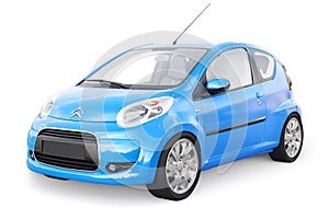 Paris. France. April 13, 2022. Citroen C1 2010. Blue ultra compact city car for the cramped streets of historic cities with low
