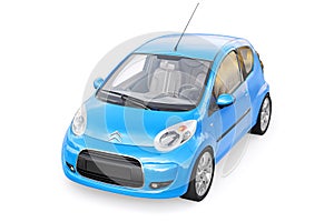Paris. France. April 13, 2022. Citroen C1 2010. Blue ultra compact city car for the cramped streets of historic cities photo