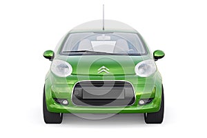 Paris. France. April 13, 2022. Citroen C1 2010. Green ultra compact city car for the cramped streets of historic cities photo