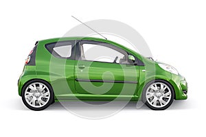 Paris. France. April 13, 2022. Citroen C1 2010. Green ultra compact city car for the cramped streets of historic cities