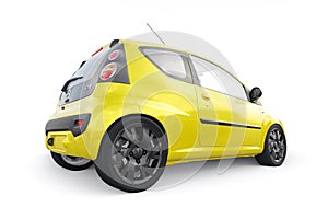 Paris. France. April 13, 2022. Citroen C1 2010. Yellow ultra compact city car for the cramped streets of historic cities photo