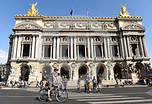 Paris, France - August 31, 2019: People neat the Paris Opera OpÃÂ©ra national de Paris