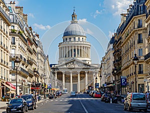 View of thePantheon and Rue Soufflot in the Latin Quarter - Paris, France