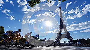 Paris, France. bicycle race in paris. Olympic Games