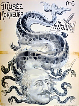 A caricature of Alfred Dreyfus `the traitor`