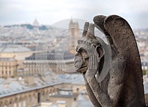 Paris France Chimera or grotesque is a fantastic figure used for