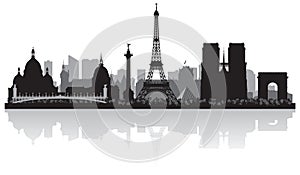 Paris France city skyline silhouette