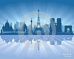 Paris France city skyline vector silhouette