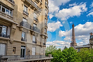 Paris France, Eiffel Tower and old building architecture