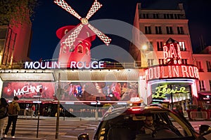 Paris, France, Europe, Moulin Rouge, neon, signs, night club, fun, show, red light district, cabaret,