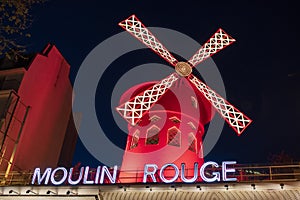 Paris, France, Europe, Moulin Rouge, neon, signs, night club, fun, show, red light district, cabaret,