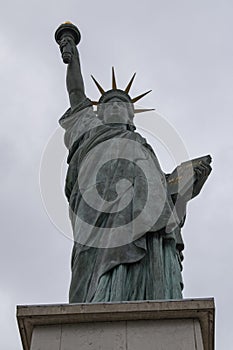 Paris, France, Europe, skyline, Statue of Liberty, replica,, Frederic Auguste Bartholdi, Ile aux Cygnes, island, Seine photo