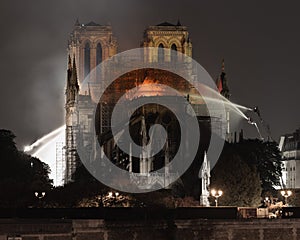 Notre dame de paris fire April 2019 photo