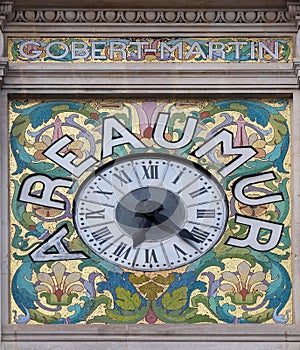 Reaumur Store Clock, 82-92 rue Reaumur in Paris