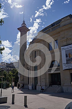 Paris, France - July 14, 2023 - The Front facade of Bourse de Commerce - Commodities Exchange building