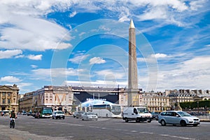 The Place de la Concorde and the Luxor Obelisk on a summer day in Paris
