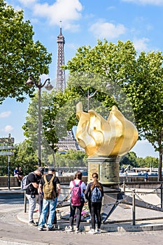 The Flame of Liberty in Paris, France, became a memorial to Princess Diana who died in the tunnel beneath.