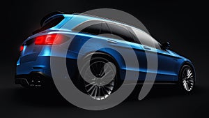 Paris. France. May 02, 2022. Mercedes-Benz GLC 63 AMG 2021. An expensive, ultra-fast sports SUV blue car for exciting