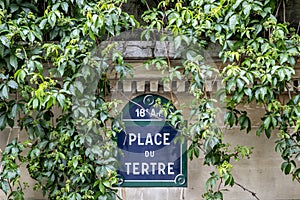 Place du Tertre street sign photo