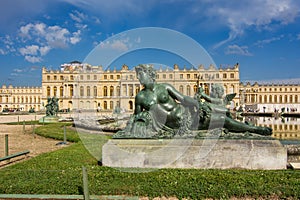 Paris, France - May 2019: Sculpture in Versailles gardens