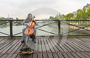 Street musician in Paris, France