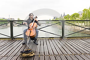 Street musician in Paris, France