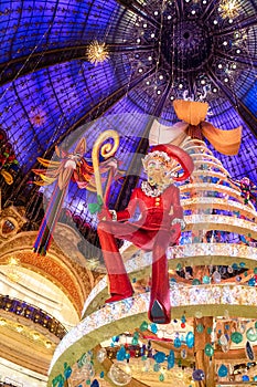 The Christmas tree and the Elf at Galeries Lafayette Haussmann