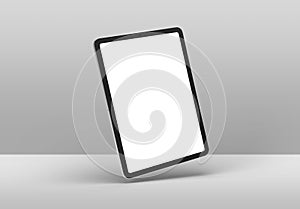 PARIS - France - September 1, 2023: Apple Ipad Pro, silver color - Realistic 3d rendering, screen tablet mockup on white