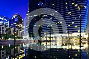 Paris, France - September 18, 2022: Modern buildings in the business district of La Defense to the west of Paris, France