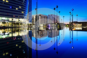 Paris, France - September 18, 2022: Modern buildings in the business district of La Defense to the west of Paris, France