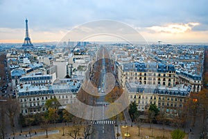 Paris, France, viewed from the Arc de Triomphe