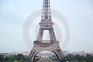 Paris, French - August 26,2017: Beautiful Eiffel tower in the day time
