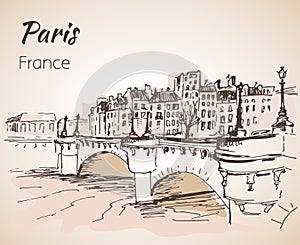 Paris horizontal cityspace. Sketch.