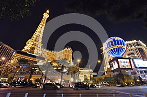 Paris Hotel and Casino, landmark, amusement ride, night, tourist attraction