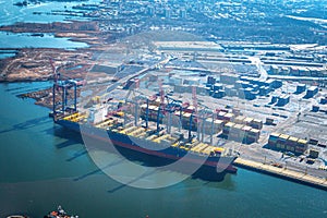 The Paris II unloading containers at the Howland Hook Marine Terminal - GCT New York