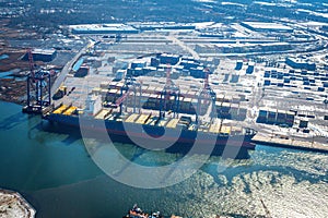 The Paris II unloading containers at the Howland Hook Marine Terminal - GCT New York