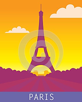 Paris landscape with eiffel tower