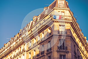 Paris living apartments and flag