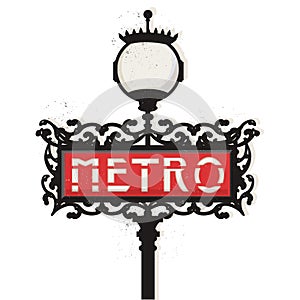 Paris metro sign vector