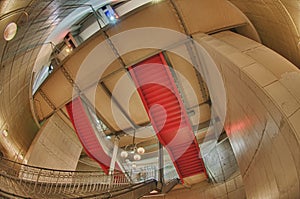 Paris Metro undergound interior with fisheye and HDR effect