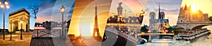 Paris landmarks collage