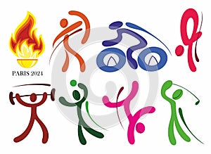 Paris Olympic games icon set