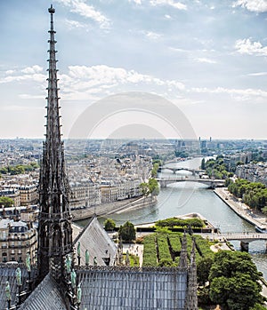 Paris overview from the Notre Dame