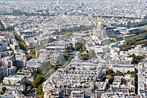 Paris, panoramic view on Les Invalides from Montpa