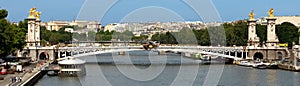 Paris - Panoramic view to Bridge of Alexandre III