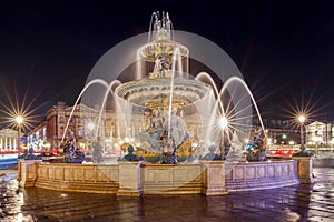 Paris. Place de la Concorde at night.