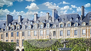 Paris, the place des Vosges in the Marais