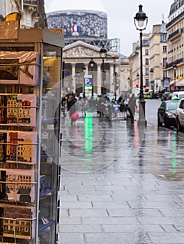 Paris rainy touristic